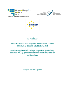 IZVJE&Scaron;TAJ ISPITIVANJE ZADOVOLJSTVA KORISNIKA