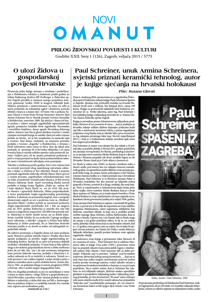 O Ulozi Zidova U Gospodarskoj Povijesti Hrvatske Paul