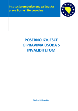 posebno izvje&scaron;će o pravima osoba s invaliditetom