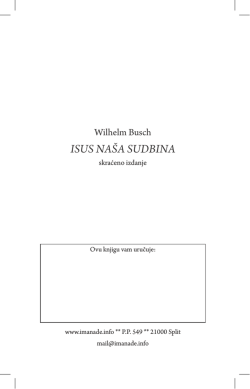 ISUS NA&Scaron;A SUDBINA