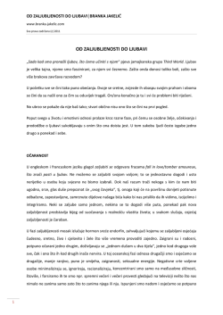 OD ZALJUBLJENOSTI DO LJUBAVI