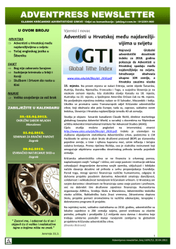 Broj 14 - Kr&scaron;ćanska adventistička crkva