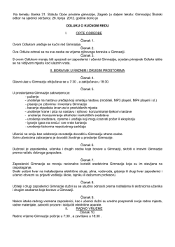 Odluka o kućnom redu - Opća privatna gimnazija