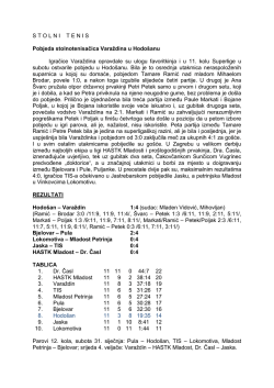 STOLNITENIS Pobjeda stolnotenisačica Varaždina u Hodo&scaron;anu