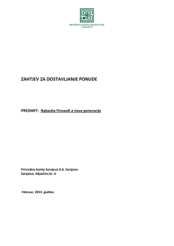 ZAHTJEV ZA DOSTAVLJANJE PONUDE