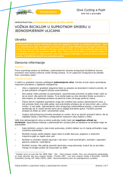 voţnja biciklom u suprotnom smjeru u jednosmjernim ulicama