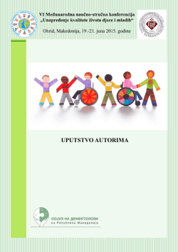 Na Konferenciji će biti izlagani originalni naučni radovi, kratka