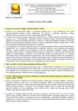 Izvje&scaron;taj o radu za 2013.g.