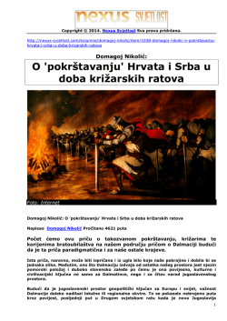 O `pokr&scaron;tavanju` Hrvata i Srba u doba križarskih ratova