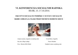 Iskustvo socijalne podr&scaron;ke u sustavu socijalne skrbi i zdravlja majki