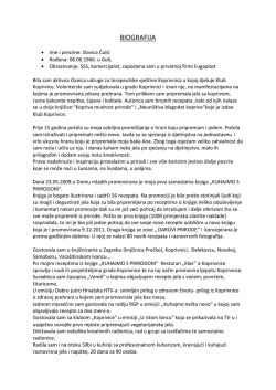 Biografija gđa. Slavica Čulić