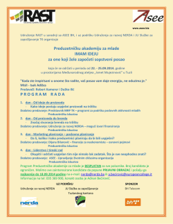 Preduzetničku akademiju za mlade IMAM IDEJU za one