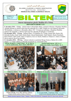 Interno informativno glasilo Medžlisa IZ-e Te&scaron;anj