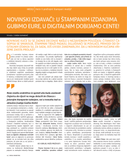 NOVINsKI IzdaVaČI: U &scaron;TaMPaNIM IzdaNJIMa