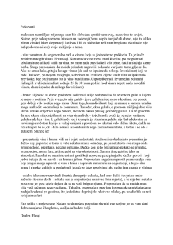 Po&scaron;tovani, malo sam razmi&scaron;ljao prije nego sam