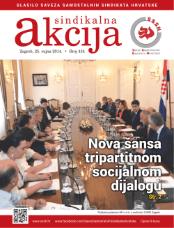 Sindikalna akcija - broj 434, 25. rujna 2014.2405 KB