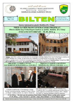30. 05. 2014. g. - Medžlis Islamske zajednice Te&scaron;anj