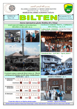 Interno informativno glasilo Medžlisa IZ-e Te&scaron;anj