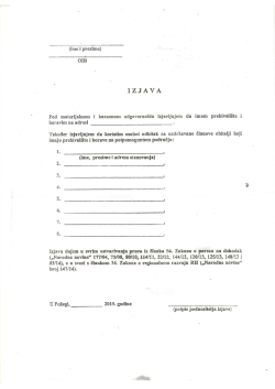 Izjava o prebivali&scaron;tu/boravi&scaron;tu