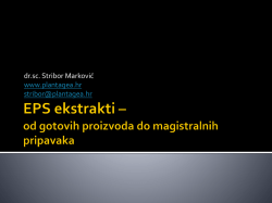 EPS ekstrakti – od gotovih proizvoda do magistralnih