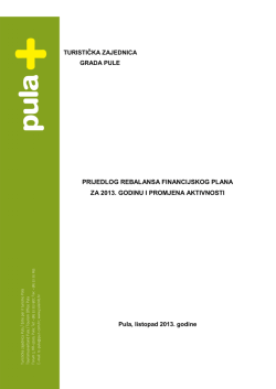 financijskog plana za 2013