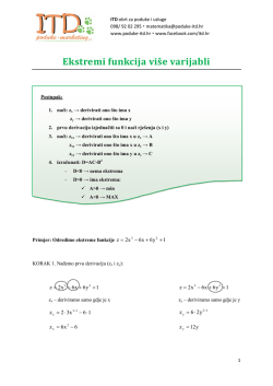 Ekstremi f-ja vi&scaron;e varijabli