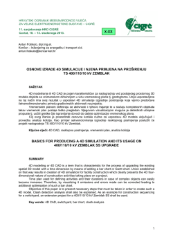 Osnove izrade 4D simulacije i njena primjena na pro&scaron;irenju TS 400
