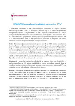 ISTRAŽIVANJE o zastupljenosti stručnjakinja u programima HTV