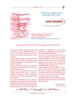 Zajedni&scaron;tvo &ndash; Broj 1. &ndash; Godina 2014.