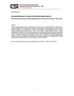 od nacionalne klase do prvoklasne nacije