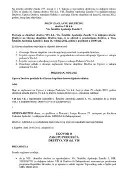 poziv na Glavnu skup&scaron;tinu