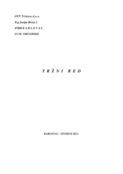 Tržni red - OTP Tržnica doo Karlovac