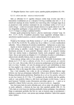 15. Blagdan Sjenica: Isus&ndash;svjetlo svijeta, opra&scaron;ta grijehe preljubnici