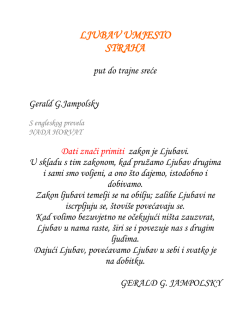 LJUBAV UMJESTO STRAHA
