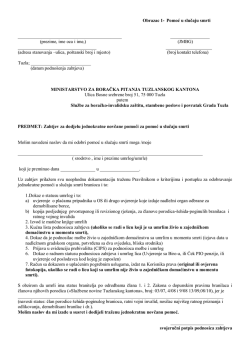 Obrazac 1- Pomoć u slučaju smrti (prezime, ime oca i ime,) (J