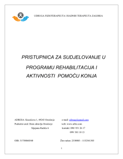 PRISTUPNICA ZA SUDJELOVANJE U PROGRAMU