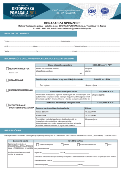 obrazac za sponzore i izlagače - xv simpozij ortopedska pomagala