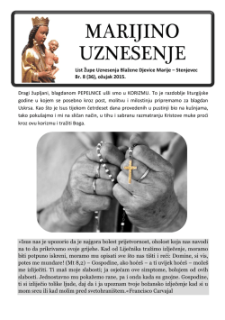 (36), ožujak 2015. Dragi župljani, blagdanom PEPELNICE u&scaron;li
