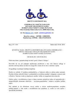 Izvje&scaron;taj rada dru&scaron;tva 2013 -2014 - Dru&scaron;tvo distrofičara invalida