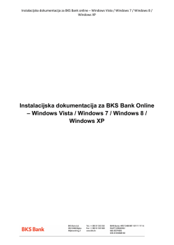 Instalacijska dokumentacija za BKS Bank Online &ndash; Windows 7