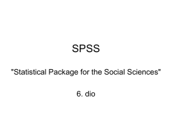 "Statistical Package for the Social Sciences" 6. dio