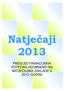 Sažeci odobrenih financijskih potpora 2013. godine