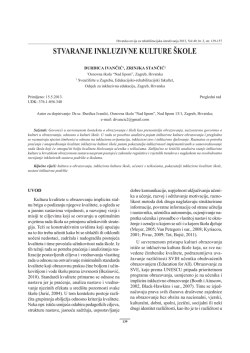 STVARANJE INKLUZIVNE KULTURE &Scaron;KOLE