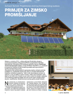 PRIMJER ZA ZIMSKO PROMI&Scaron;LJANJE