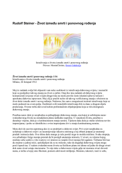 Rudolf Steiner - zivot izmedu smrti i ponovnog