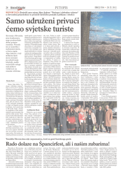 Samo udruženi privući ćemo svjetske turiste