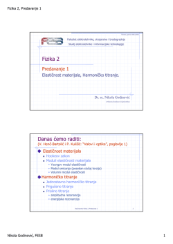 Fizika 2 Danas ćemo raditi: