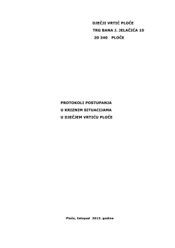 dječji vrtić ploče trg bana j. jelačića 10 20 340 ploče protokoli