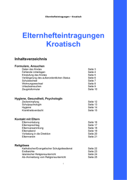 Elternhefteintragungen Kroatisch