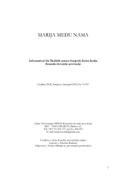 MARIJA MEĐU NAMA - &Scaron;kolske sestre franjevke